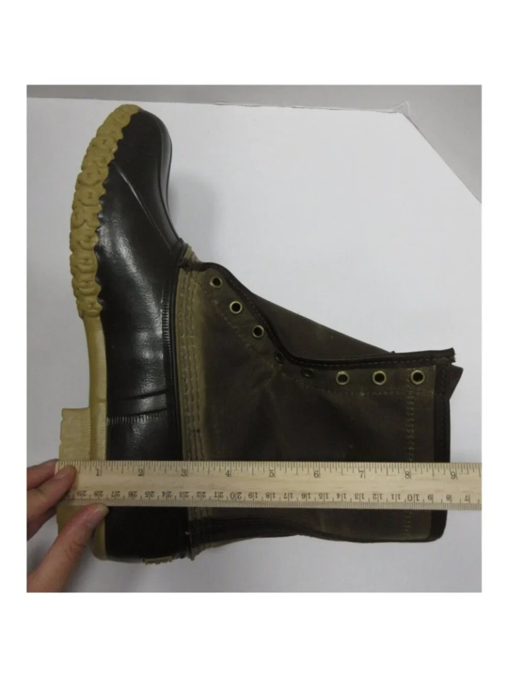 LL Bean Boots 11 M Hunting Leather Duck Canvas Rugged Rubber Sole USA